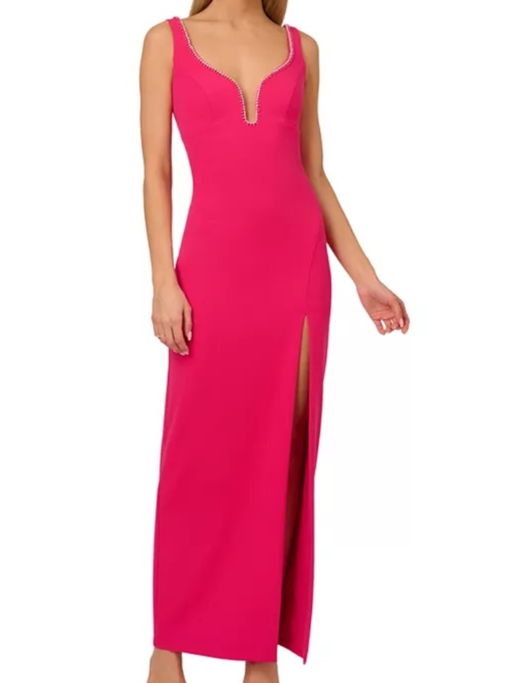 Adrianna Women's Bead-Trim Sweetheart-Neck Sleeveless Gown